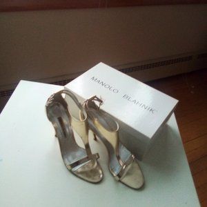 Manolo Blahnik Silver strappy heeled sandals